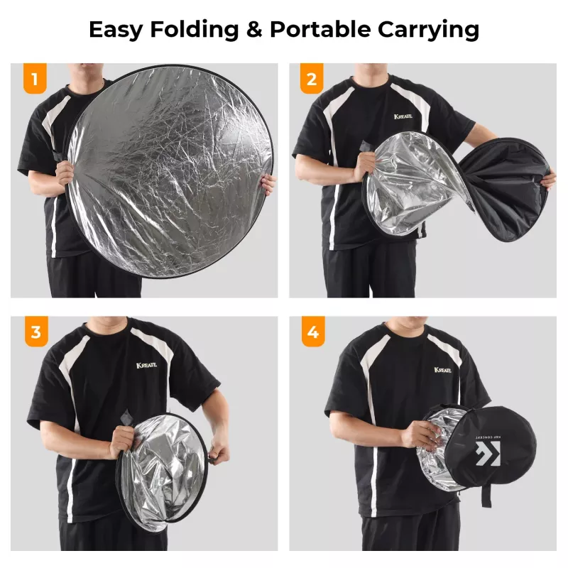 K&F Concept 5-in-1 Collapsible Round Reflector 80cm su nešimo krepšiu (KF18.0002)