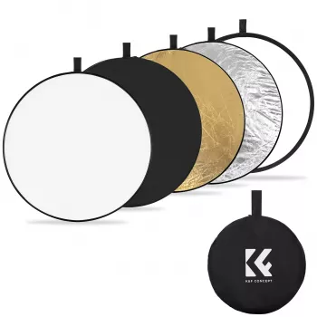 K&F Concept 5-in-1 Round Reflector 110cm su difuzoriumi ir nešiojimo dėklu - KF18.0003