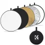 K&F Concept 5-in-1 Round Reflector 110cm su difuzoriumi ir nešiojimo dėklu - KF18.0003