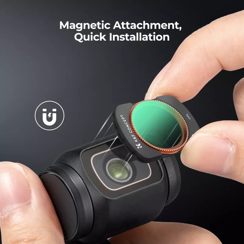K&F Concept Cirkuliacinis poliarizacinis filtras CPL HD MRC 12 sluoksnių, skirtas DJI Osmo Pocket 3 (KF01.2532)