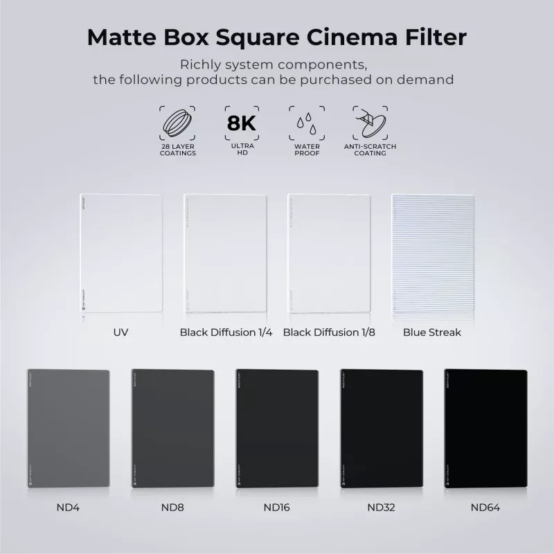 K&F Concept Black Mist 1/4 Filtras 4x5.65 colio matte box sistemai (KF01.2451)