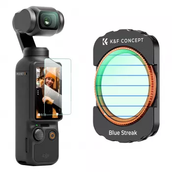KF Filtr Blue Streak Anamorphic Filter + Tempered Glass Screen Protector 2-in-1, skirta DJI Osmo Pocket 3 / 4