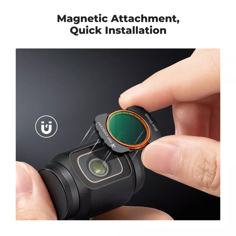 KF Filtr Blue Streak Anamorphic Filter + Tempered Glass Screen Protector 2-in-1, skirta DJI Osmo Pocket 3 / 4