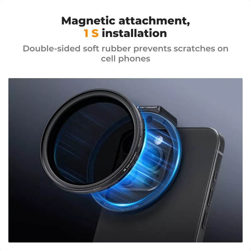 K&F Concept Magnetic Filter Clip for Smartphones 67mm Black KF01.2675