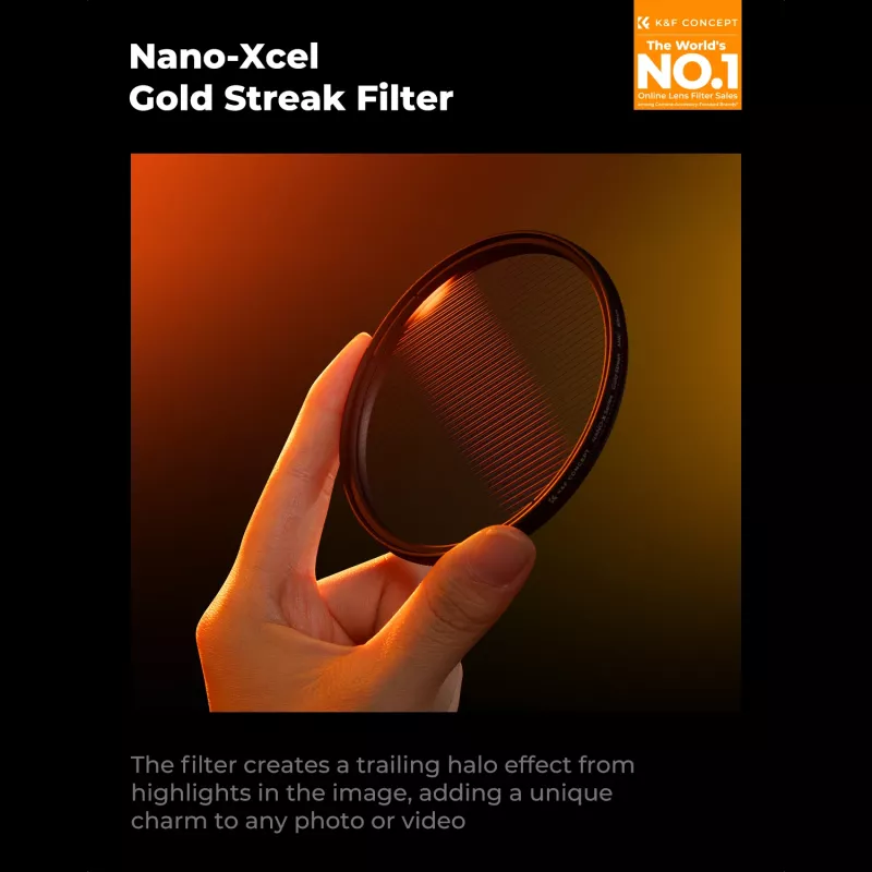 K&F Nano-X MRC Gold Streak Anamorphic Flare Filter 49mm