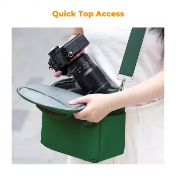K&F Concept KF13.179V8 Žalias fotoaparato diržinis krepšys – DSLR / veidrodiniams / dronams / gimbalams