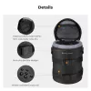 K&F Concept Waterproof Lens Pouch Case Small 12x8cm su pūstuvu - Juoda