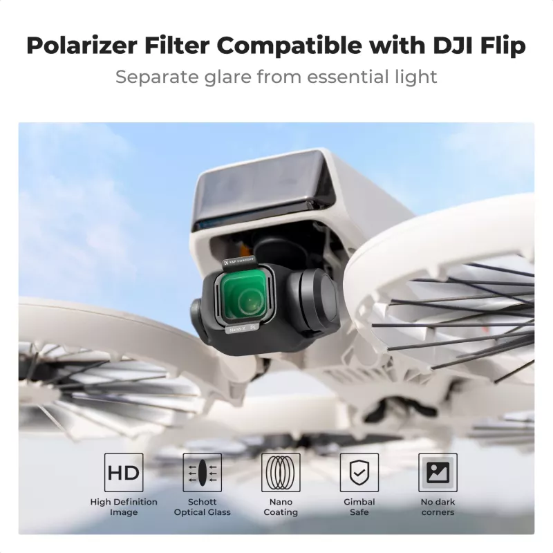 K&F Concept Nano-X 8K Ultra HD cirkuliacinis poliarizacinis filtras, skirtas DJI Flip dronui (KF01.3080)