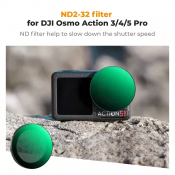 K&F Concept Nano-X Series kintamo tankio ND filtras ND2-ND32, skirtas DJI Osmo Action 3/4/5 Pro