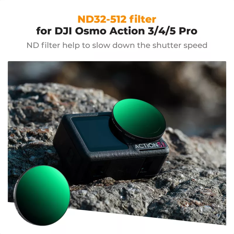 KF Concept Nano-X Variable ND Filter ND32-512 Gray for DJI Osmo Action 3/4/5 Pro