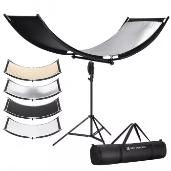 K&F Concept U-Shape 4-in-1 Curved Reflector 180x60cm su šviesos stovu ir nešiojimo krepšiu