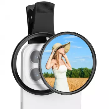 KF 2-in-1 Black Diffusion 1/4 + CPL Phone Filter Kit 67mm Clip-On