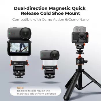 Magnetinis greito atjungimo laikiklis, skirtas DJI Osmo Action 6 / Nano / 1/4 colio sriegis + ISO / Kf12.0035