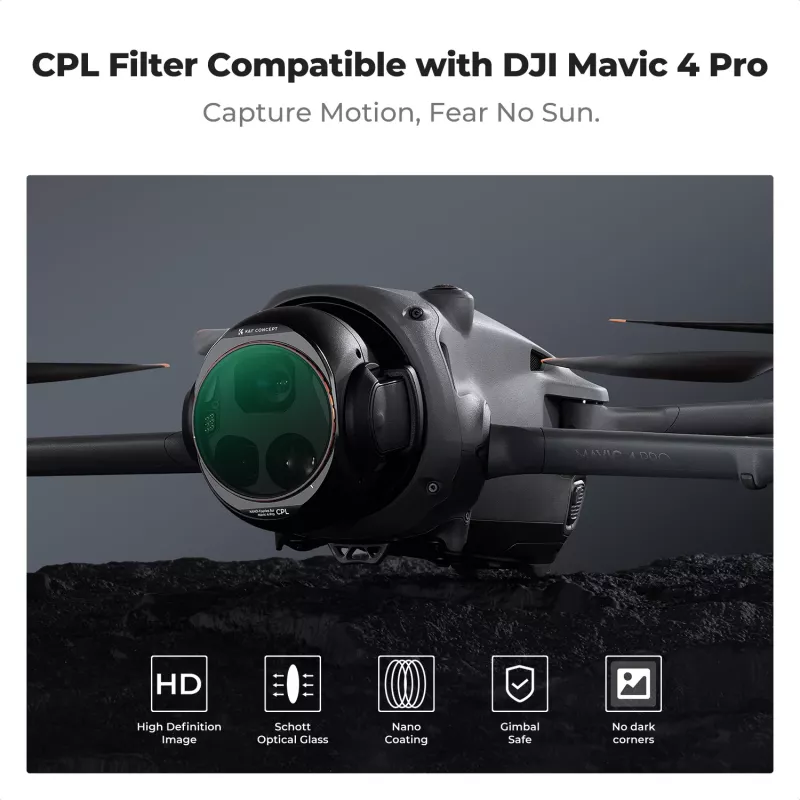 K&F Concept Nano-X 8K HD CPL filtras, skirtas DJI Mavic 4 Pro (KF01.2071V1)