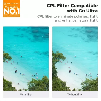 K&F Concept Nano-X 8K Ultra HD cirkuliacinis poliarizacinis filtras su dėklu, skirtas Insta360 GO Ultra / GO 3 / GO 2 / GO