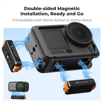 Magnetinis greito atjungimo laikiklis su 1/4 colio sriegiu, skirtas DJI Osmo Action 6 / Nano / Kf12.0028