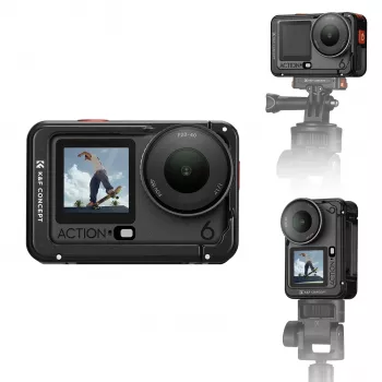 KF Frame Mount Camera Cage, skirtas DJI Osmo Action 6, metalinis, juodas, KF12.0026
