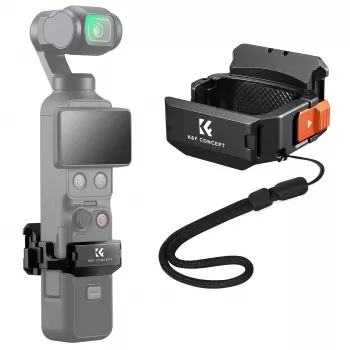 KF laikiklio adapterio apsauginis rėmelis, skirtas DJI Osmo Pocket 3 / 4, su GoPro laikikliu ir 1/4 inch trikojo sriegiu - juodas