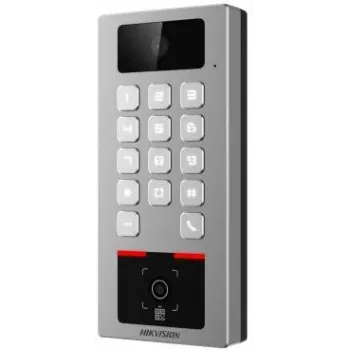 Hikvision DS-K1T502DBWX-CQR veido atpažinimo terminalas su 7 colių jutikliniu ekranu, 2 MP dviejų objektyvų kamera, pirštų atspaudų skaitytuvu, Mifare kortelių skaitytuvu, PIN kodu, Wi-Fi, IP65, IK08