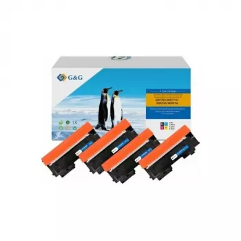 G&G Toner 4 rinkinys, suderinamas su HP 117A juoda/žydra/rausvai raudona/geltona (21450)