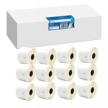 12x G&G Labels 32mm x 57mm Black on White Compatible with Dymo 11354 / S0722540