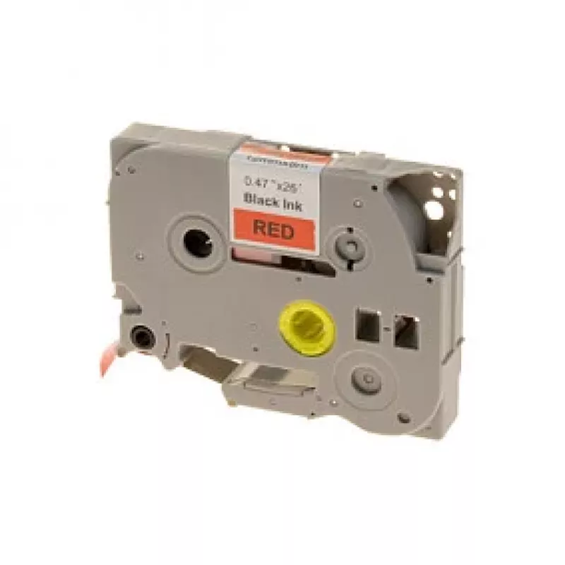 G&G BB-B-G-431 Label Tape Compatible with Brother TZe-431, Red Tape/Black Print, 12mm x 8m, Laminated PET