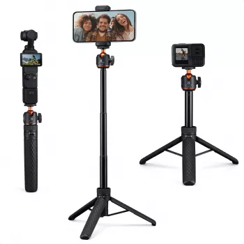 KF Mini Tripod & Selfie Stick 65cm 360° Head Phone Holder KF09.180S1 Black