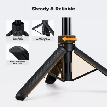 KF Mini Tripod & Selfie Stick 65cm 360° Head Phone Holder KF09.180S1 Black
