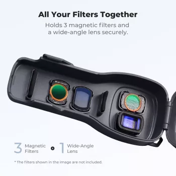 KF kietas PC apsauginis dėklas, skirtas DJI Osmo Pocket 3/4 su dirželiu – juodas