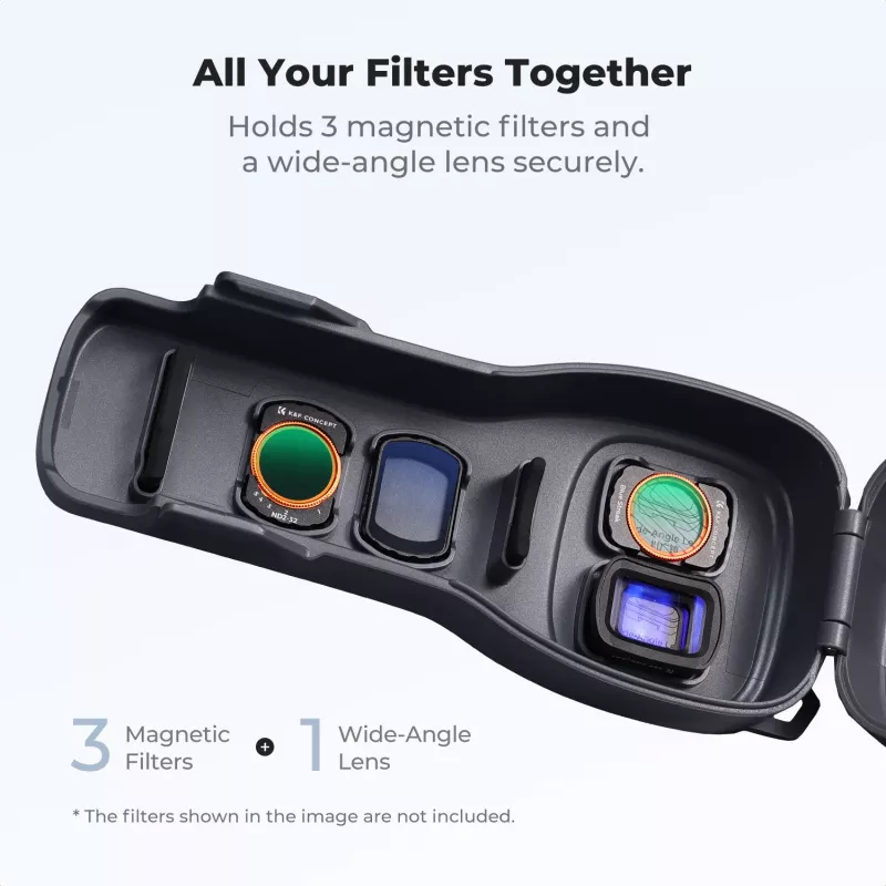 KF kietas PC apsauginis dėklas, skirtas DJI Osmo Pocket 3/4 su dirželiu – juodas