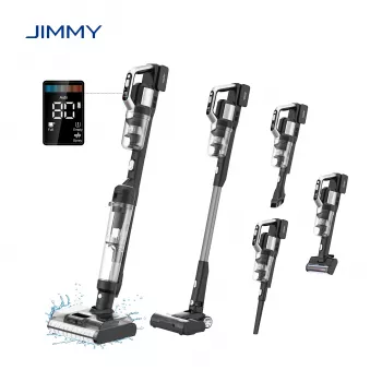 JIMMY PW11 Pro Max-B belaidis dulkių siurblys ir grindų ploviklis, 460 W, 21.6 V, 40-80 min veikimo laikas, juodas/sidabrinis