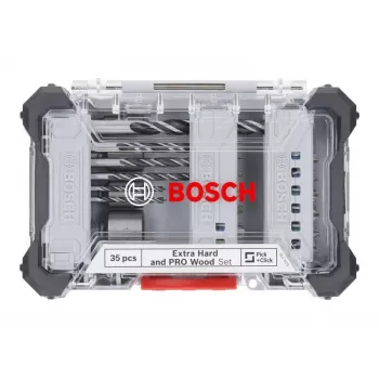 Bosch Extra Hard ir PRO Wood gręžtuvų ir antgalių rinkinys 35 vnt. (2607017730)