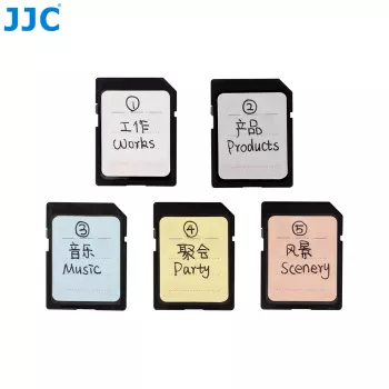 JJC 120x atminties kortelių etiketės lipdukai žymėjimui SD MicroSD CF XQD