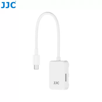 JJC PDB-UC USB-C kortelių skaitytuvas su 2x USB-C prievadais, kosminė pilka
