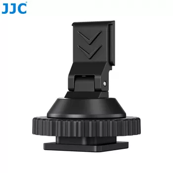 JJC HC-DMN Adapteris nuo karštosios kurpės iki 1/4 inch-20 sriegio mikrofonų laikikliui, juodas