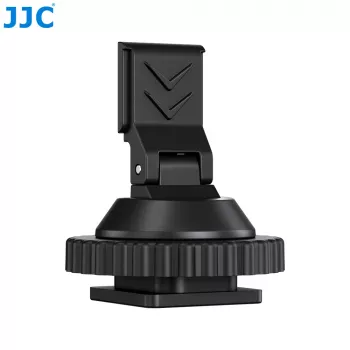 JJC HC-DMN Adapteris nuo karštosios kurpės iki 1/4 inch-20 sriegio mikrofonų laikikliui, juodas