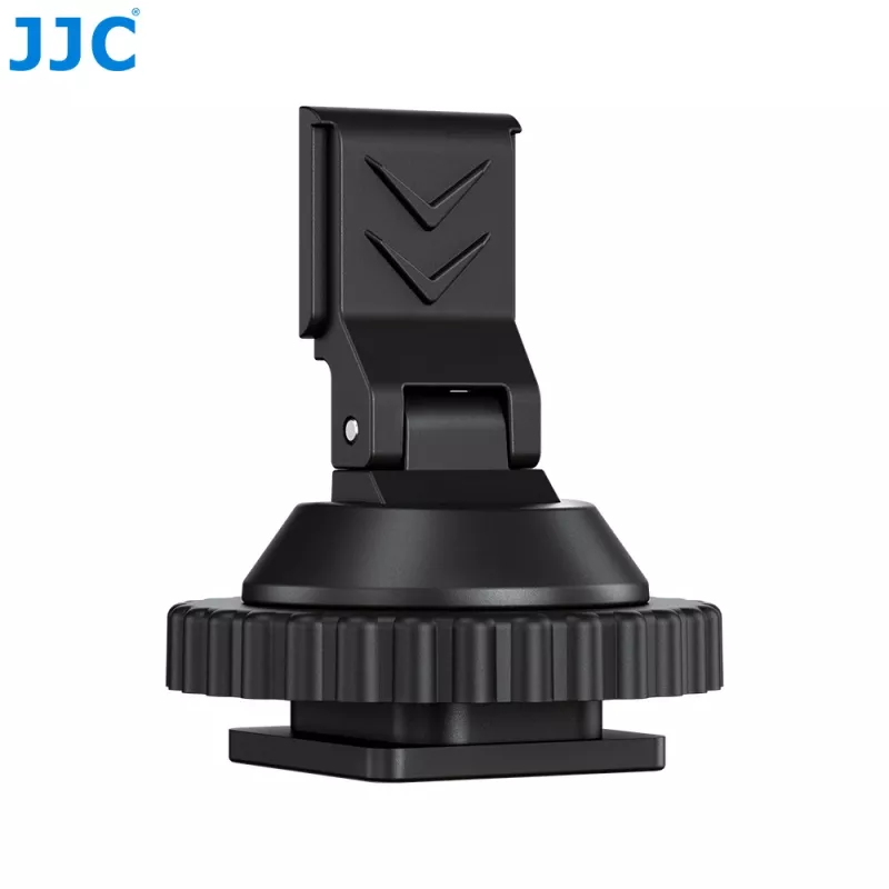 JJC HC-DMN Adapteris nuo karštosios kurpės iki 1/4 inch-20 sriegio mikrofonų laikikliui, juodas
