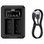 JJC Dvigubas USB-C įkroviklis 2x Fujifilm NP-W126 / NP-W126S akumuliatoriams DCH-W126TC