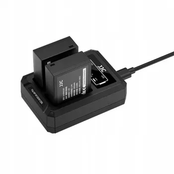 JJC Dvigubas USB-C įkroviklis 2x Fujifilm NP-W126 / NP-W126S akumuliatoriams DCH-W126TC