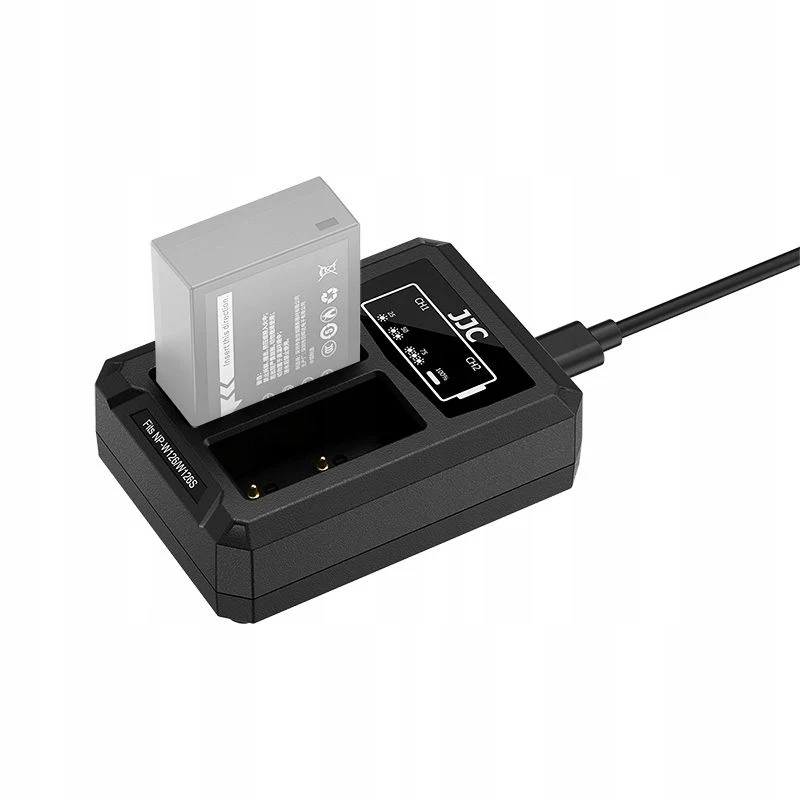 JJC Dvigubas USB-C įkroviklis 2x Fujifilm NP-W126 / NP-W126S akumuliatoriams DCH-W126TC