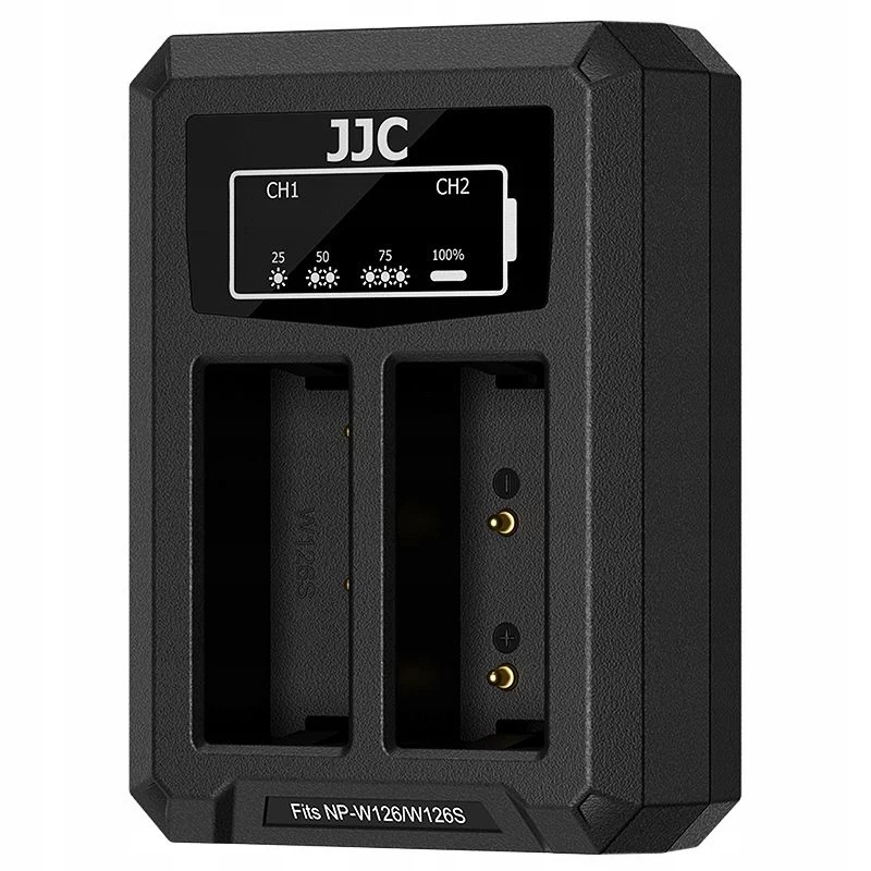 JJC Dvigubas USB-C įkroviklis 2x Fujifilm NP-W126 / NP-W126S akumuliatoriams DCH-W126TC