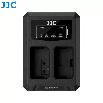 JJC Dvigubas USB-C baterijų kroviklis, skirtas Sony NP-FW50 (DCH-FW50TC)