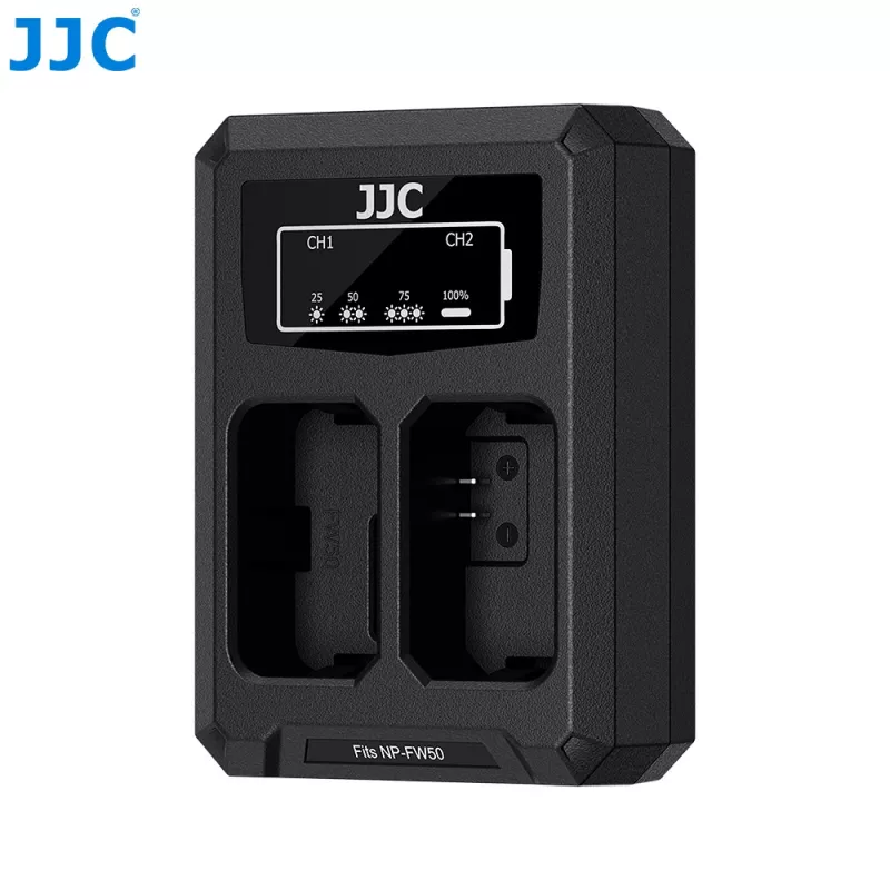 JJC Dvigubas USB-C baterijų kroviklis, skirtas Sony NP-FW50 (DCH-FW50TC)