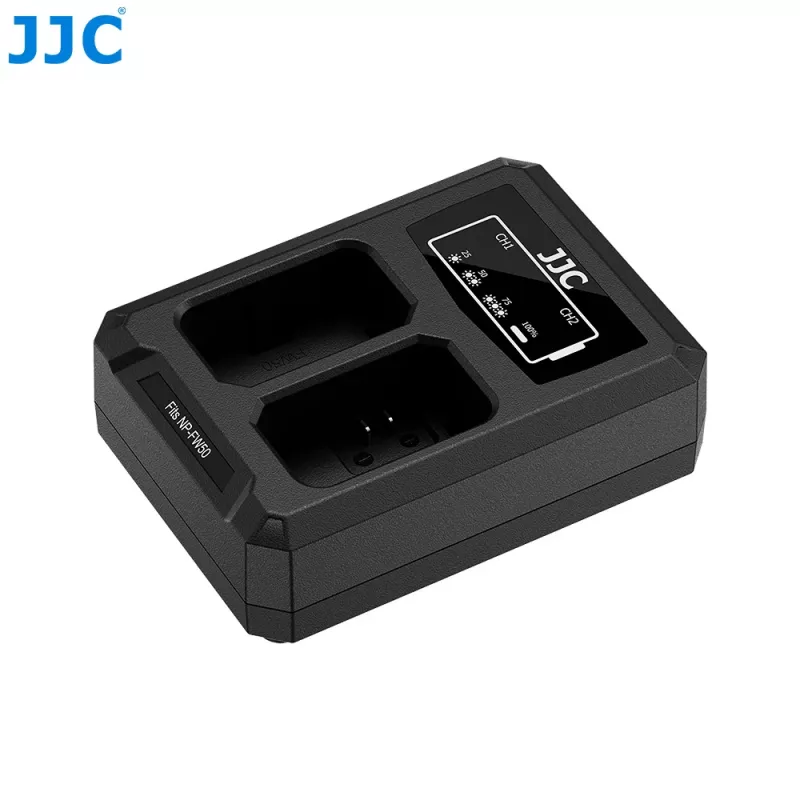 JJC Dvigubas USB-C baterijų kroviklis, skirtas Sony NP-FW50 (DCH-FW50TC)