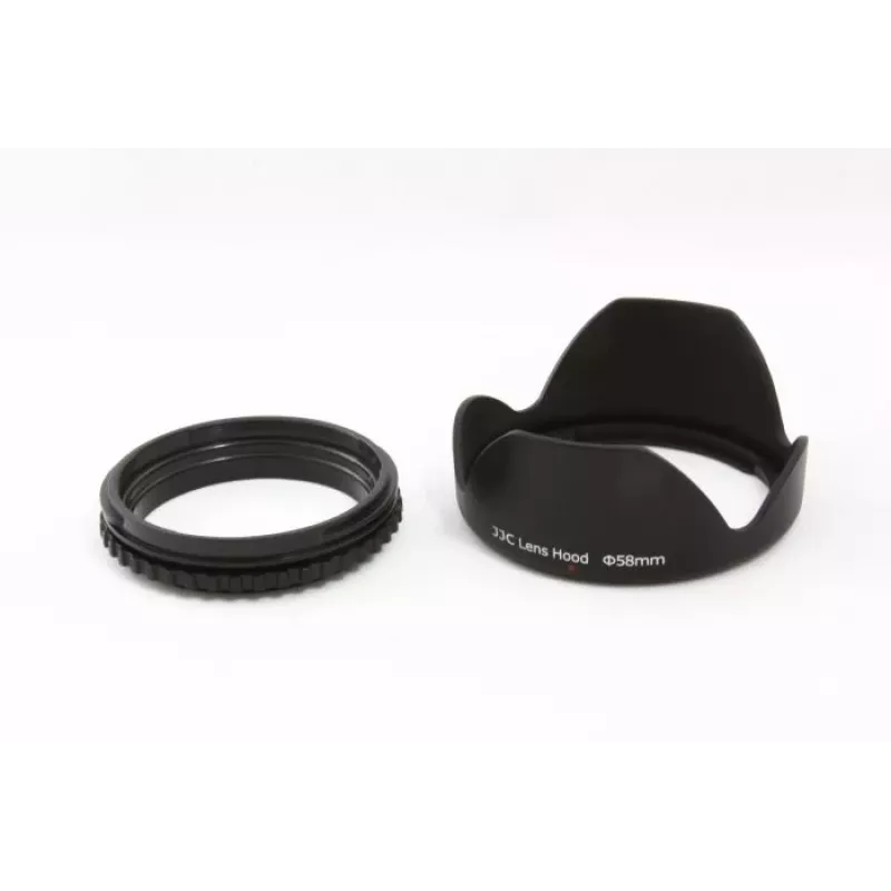 JJC 52mm sraigtinis metalinis objektyvo gaubtas su ventiliacija, matinė juoda