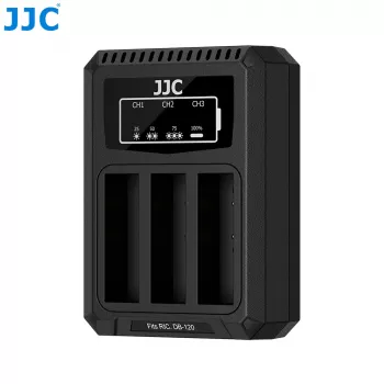 JJC Triple USB Battery Charger, skirta Ricoh DB-120 (3 lizdai) - DCH-DB120TC