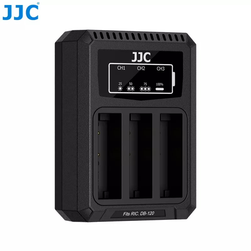 JJC Triple USB Battery Charger, skirta Ricoh DB-120 (3 lizdai) - DCH-DB120TC