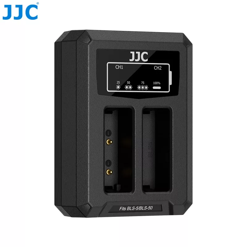 JJC Dual USB įkroviklis, skirtas Olympus BLS-1, BLS-5, BLS-50 akumuliatoriams
