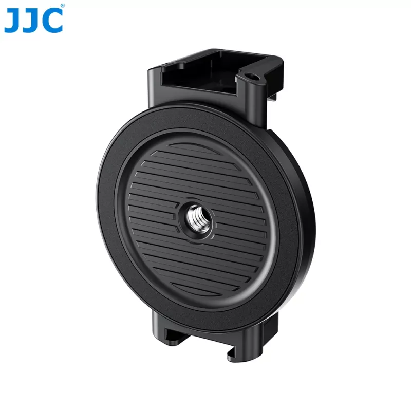 JJC MS-SPC1 Juodas magnetinis telefono laikiklis su 1/4 inch sriegiu ir 2 Cold shoe lizdais, skirtas iPhone MagSafe