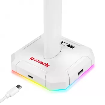 Redragon Scepter PRO HA300-W Gaming Headset Stand with RGB Lighting, White